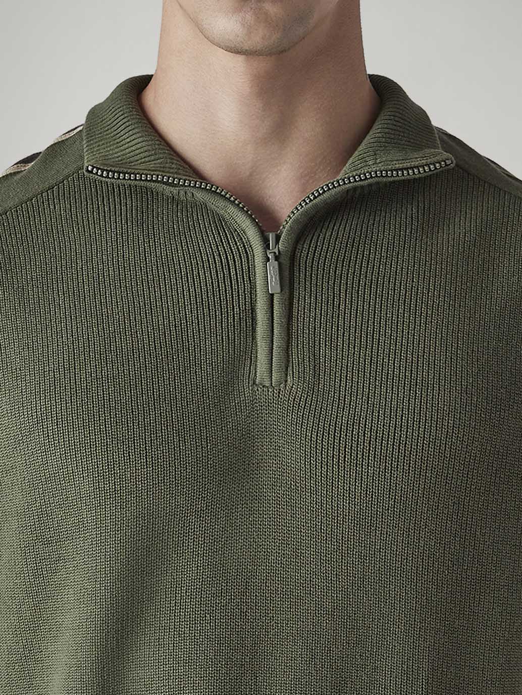 Men's Solid Regular Fit Jersey Sweater - Detail View