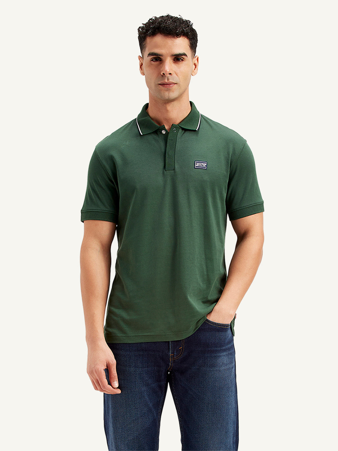 Men's Solid Slim Fit Polo T-Shirt