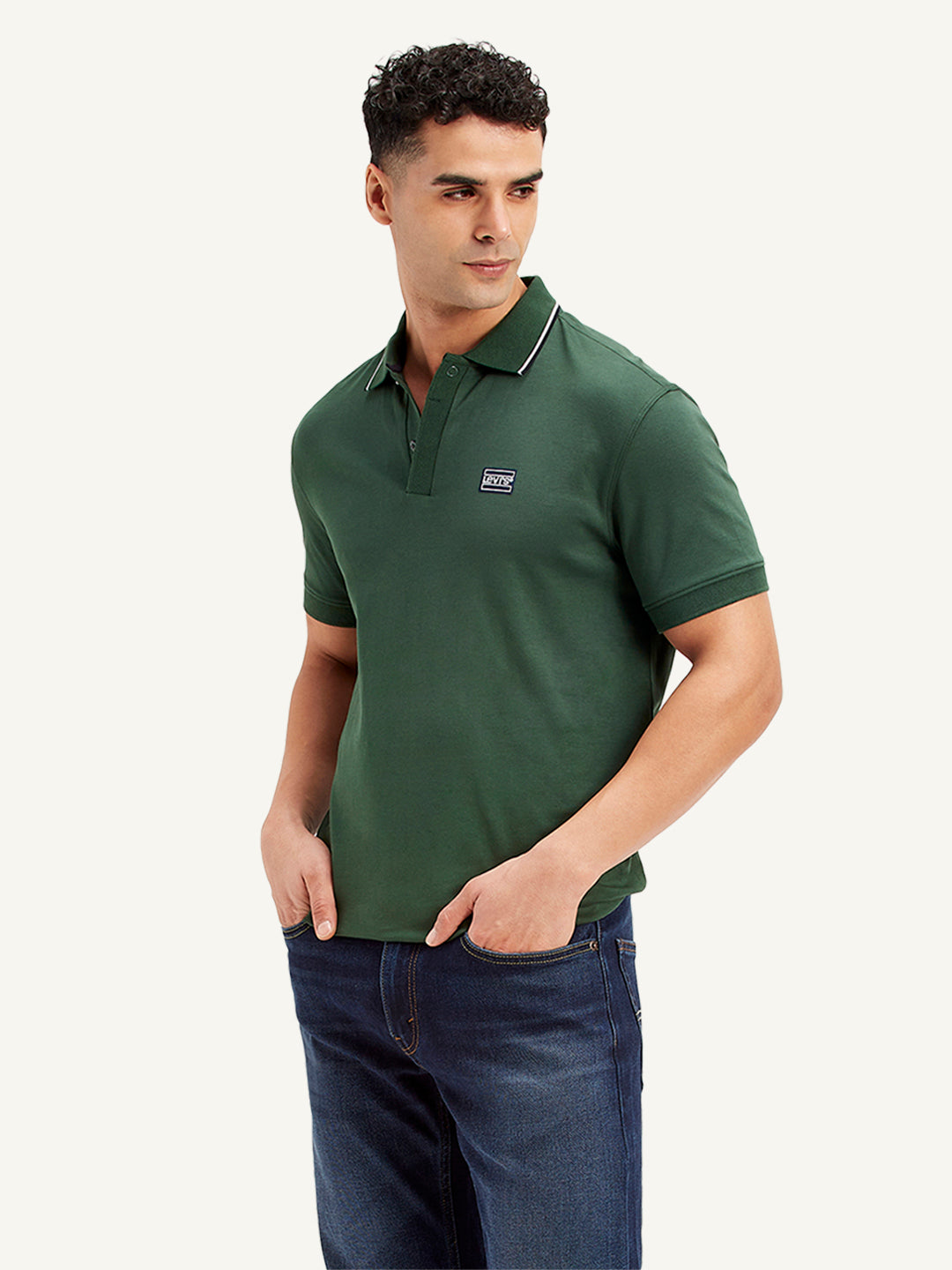 Men's Solid Slim Fit Polo T-Shirt