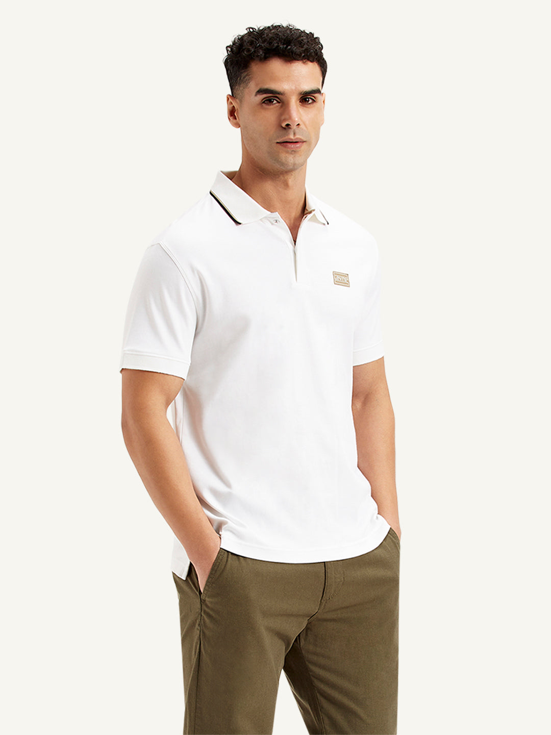 Men's Solid Slim Fit Polo T-Shirt