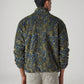Men's Abstract Olive Sherpa Bomber Jacket - Back View