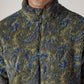 Men's Abstract Olive Sherpa Bomber Jacket - Detail View