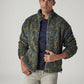 Men's Abstract Olive Sherpa Bomber Jacket - Styleshot View