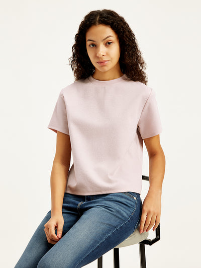 Women's Solid Regular Fit T-Shirt