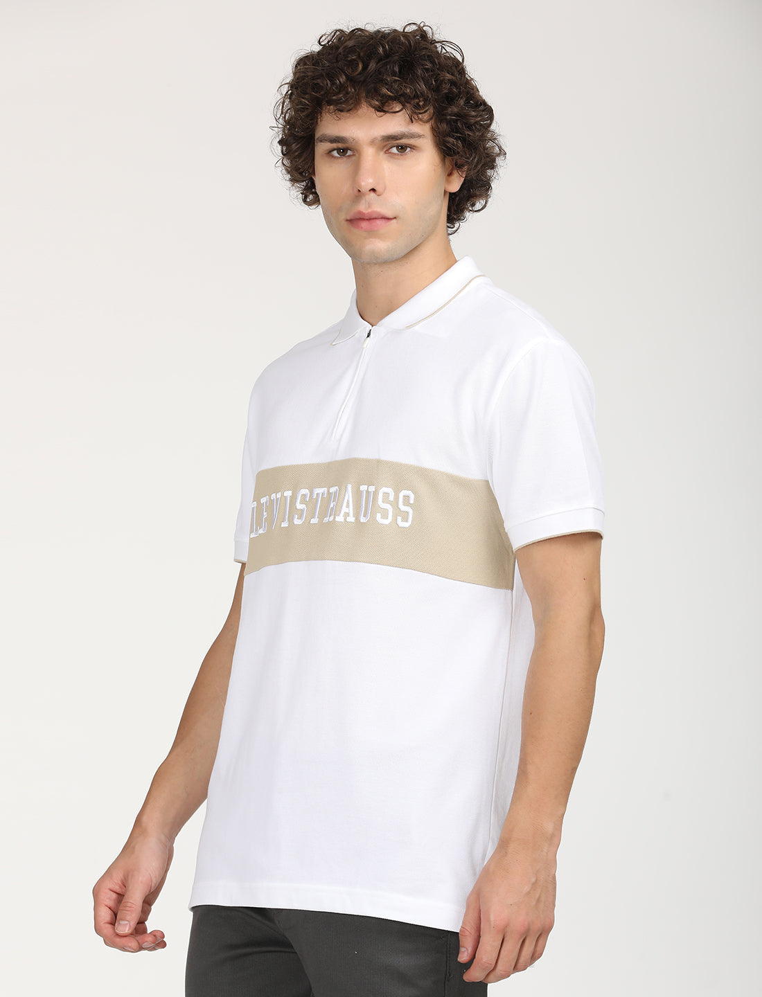 Men's Brand Logo Slim Fit Polo T-shirt