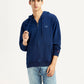 Men's Brand Logo Navy Hooded Sweatshirt - Styleshot View
