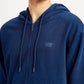 Men's Brand Logo Navy Hooded Sweatshirt - Detail View