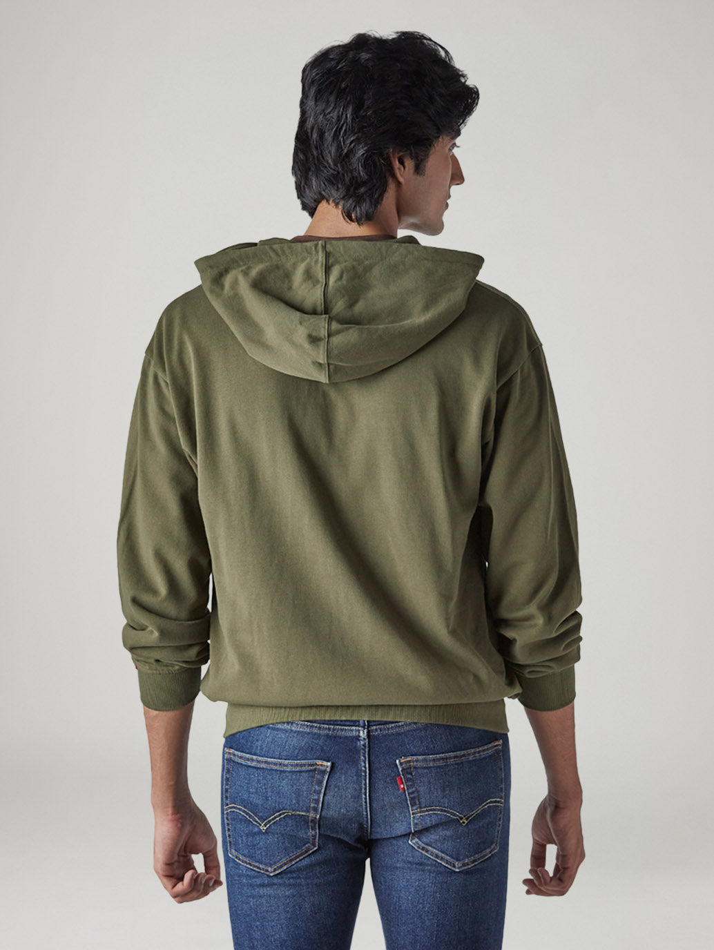Men's Solid Regular Fit Sweatshirt - Back View