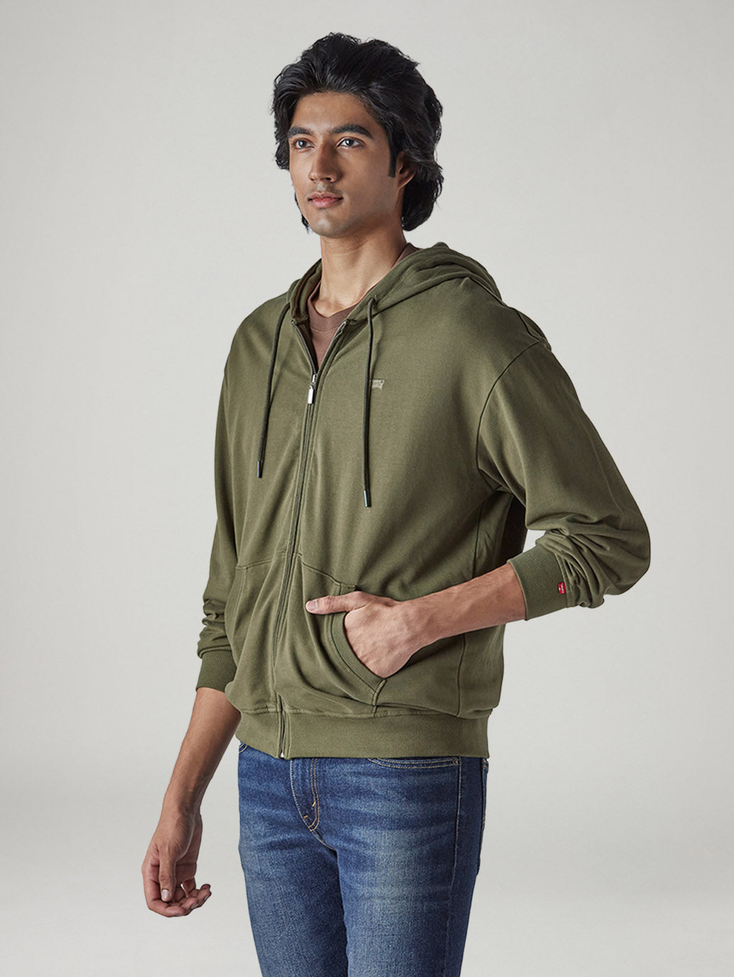 Men's Solid Regular Fit Sweatshirt - Side View
