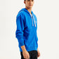 Men's Solid Blue Hooded Sweatshirt