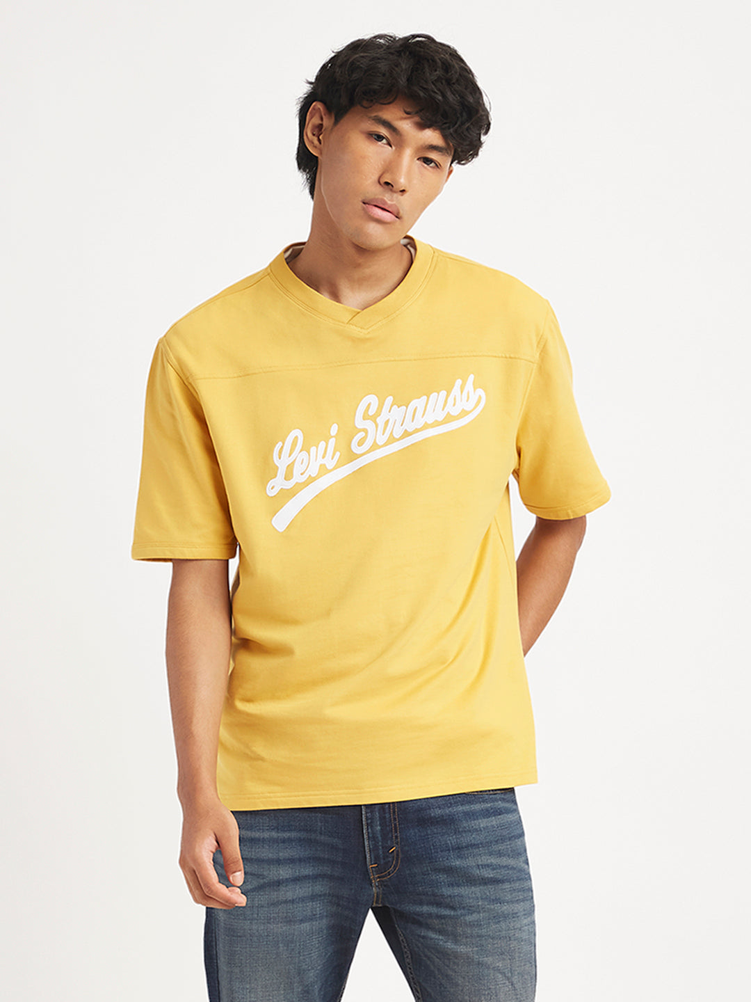 Men's Typographic Print Loose Fit Tshirt