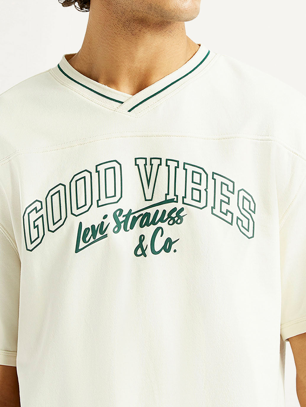 Men's Printed Loose Fit T-Shirt - Detail View