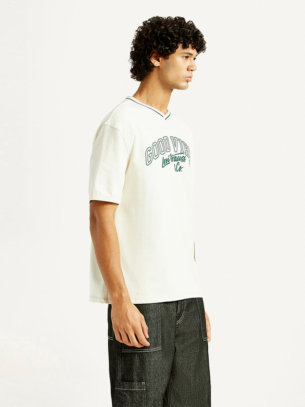 Men's Printed Loose Fit T-Shirt - Side View