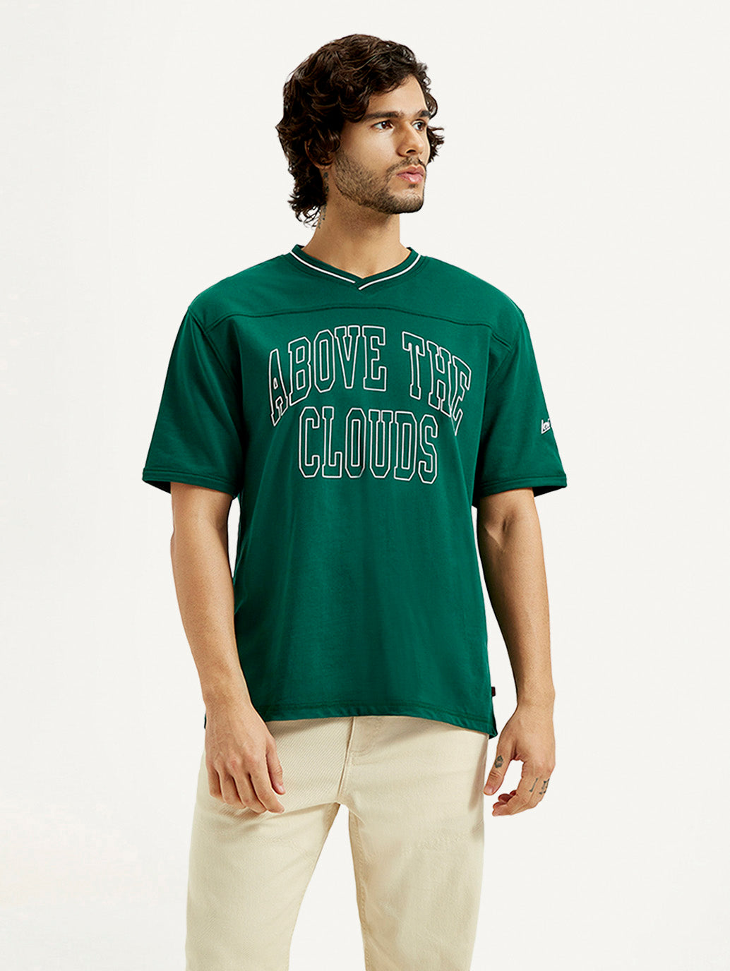 Men's Printed Loose Fit T-Shirt - Front View
