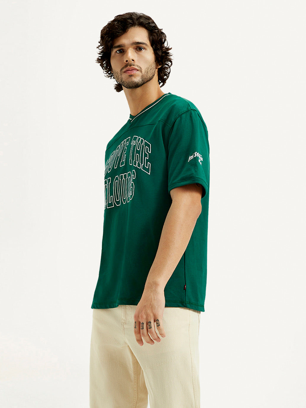 Men's Printed Loose Fit T-Shirt - Side View