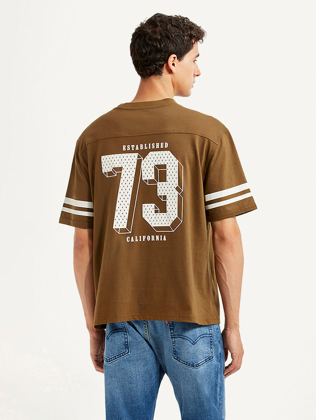 Men's Graphic Print Loose Fit T-shirt - Back View