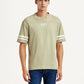 Men's Graphic Print Light Green Loose Fit T-shirt - Front View