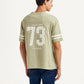 Men's Graphic Print Light Green Loose Fit T-shirt - Back View