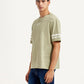 Men's Graphic Print Light Green Loose Fit T-shirt - Side View