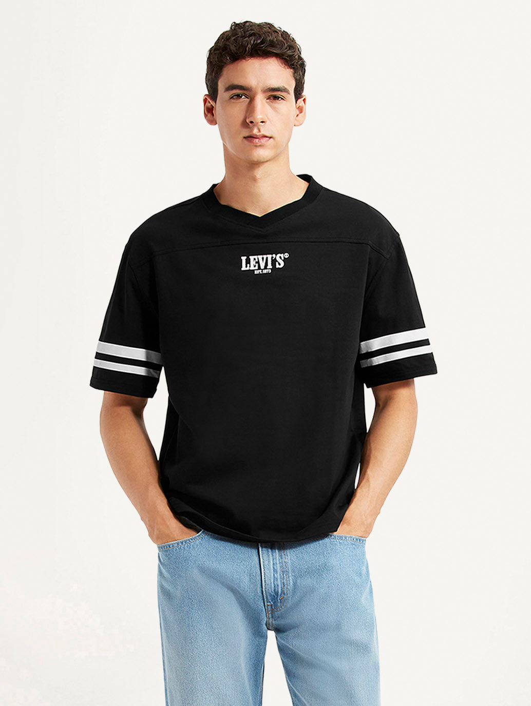 Men's Graphic Print Black Loose Fit T-shirt