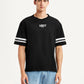 Men's Graphic Print Black Loose Fit T-shirt - Front View