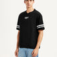 Men's Graphic Print Black Loose Fit T-shirt - Side View