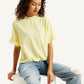 Women's Striped Yellow High Neck Top