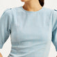 Women's Solid Light-Blue Round Neck Top - f28c04ff-b452-49a7-a2ce-4a92594ade78 View