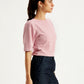 Women's Solid Light-Pink Round Neck Top