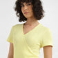 Women's Solid Yellow V-Neck  Top