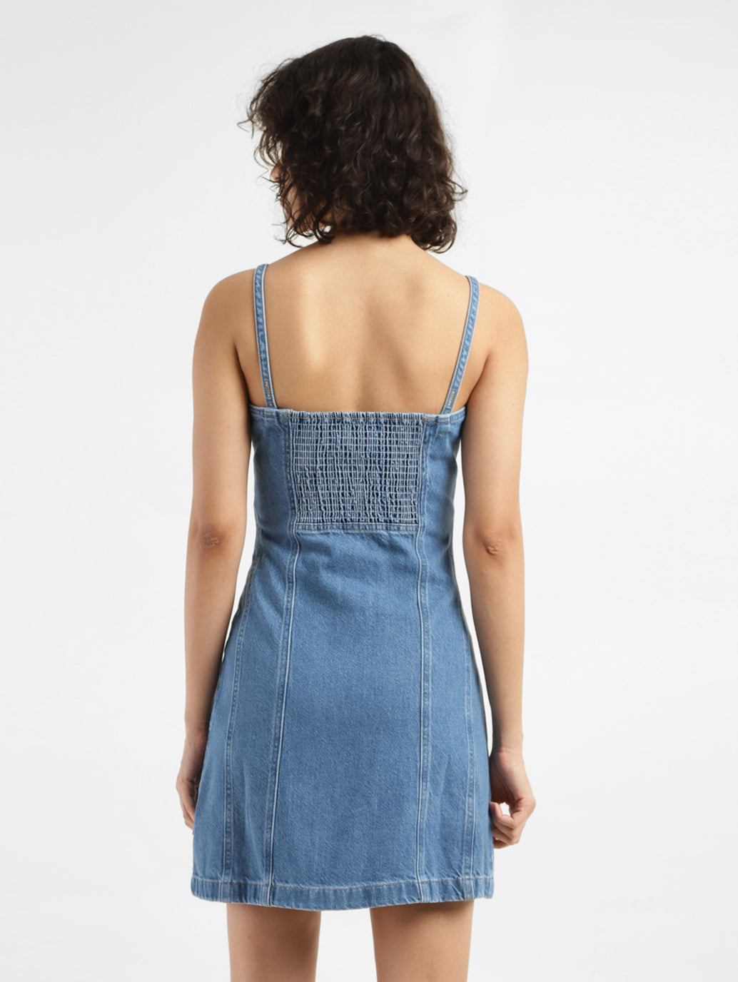 Women's Sweetheart Neck Denim Mini Dress - fdcdd49d-b773-40b8-83da-ee4ea3f51164 View