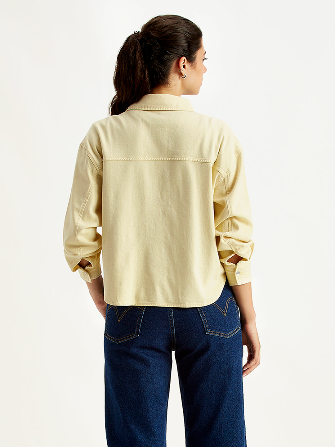 Women's Solid Regular Fit Denim Shirt