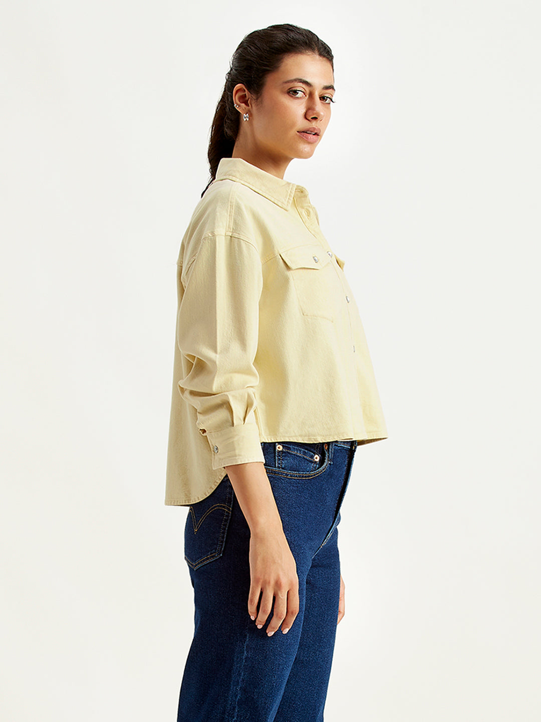 Women's Solid Regular Fit Denim Shirt