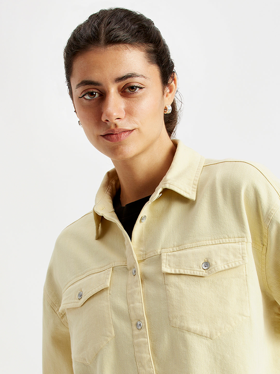 Women's Solid Regular Fit Denim Shirt