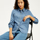 Women's Solid Regular Fit Denim Shirt