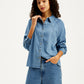 Women's Solid Regular Fit Denim Shirt