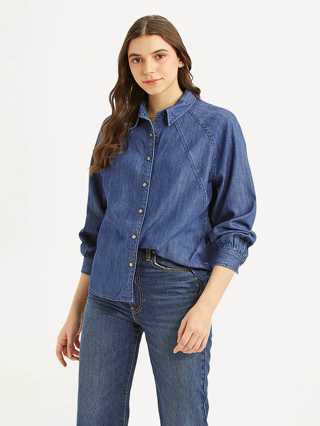 Women's Solid Spread Collar Shirt - 54ce666c-5601-4ee3-9183-be9a015cbbc5 View