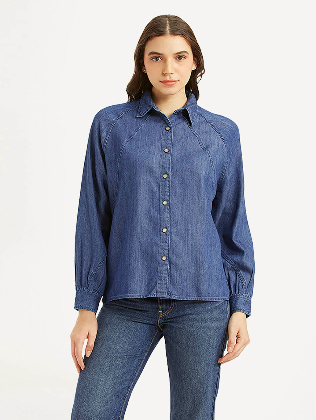 Women's Solid Spread Collar Shirt - e9d348ca-1723-40d3-b0a3-ee4b5c81b080 View