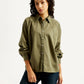 Women's Solid Spread Collar Shirt - Styleshot View