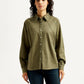 Women's Solid Spread Collar Shirt - Front View