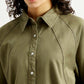 Women's Solid Spread Collar Shirt - Detail View
