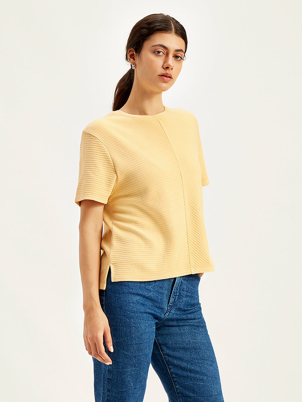 Women's Textured Relaxed Fit T-Shirt