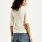 Women's Solid White Crew Neck Sweater