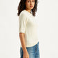 Women's Solid White Crew Neck Sweater