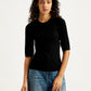 Women's Solid Black Crew Neck Sweater - 2df5a4a7-3226-47a2-b07d-3c468ebd0d75 View