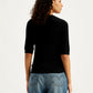Women's Solid Black Crew Neck Sweater - 691356ff-6d5e-4fb2-a69f-999563a4d1a0 View