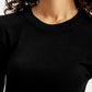 Women's Solid Black Crew Neck Sweater - 786d56a1-670e-4ef1-8e23-a2266774ea3d View