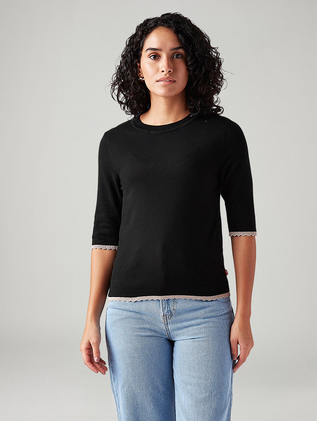 Women's Solid Slim Fit Top - Front View