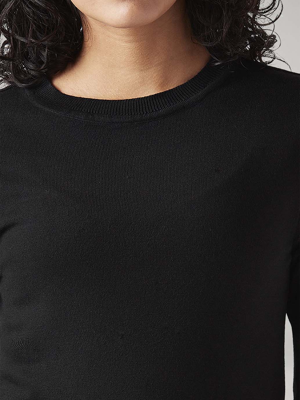 Women's Solid Slim Fit Top - Detail View