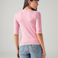 Women's Solid Slim Fit T-Shirt - Back View
